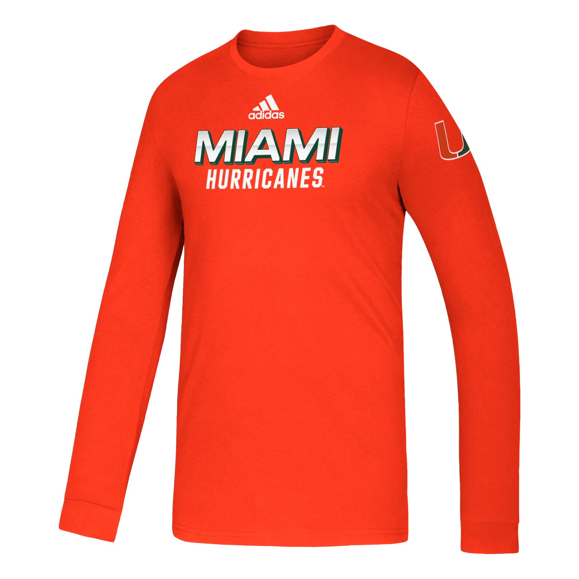 Miami Hurricanes adidas Youth Amplifier L/S T-Shirt - Orange