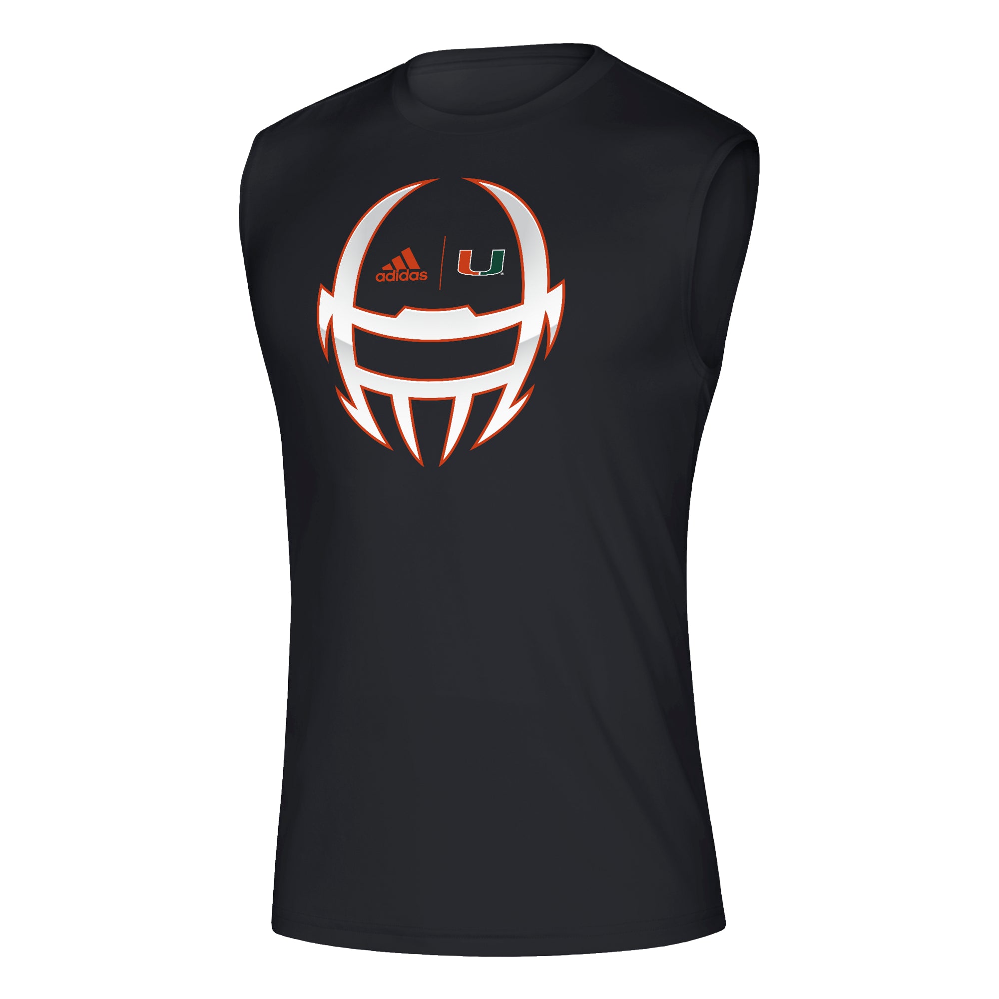 Miami Hurricanes adidas Locker Creator Helmet Sleeveless T-Shirt - Black