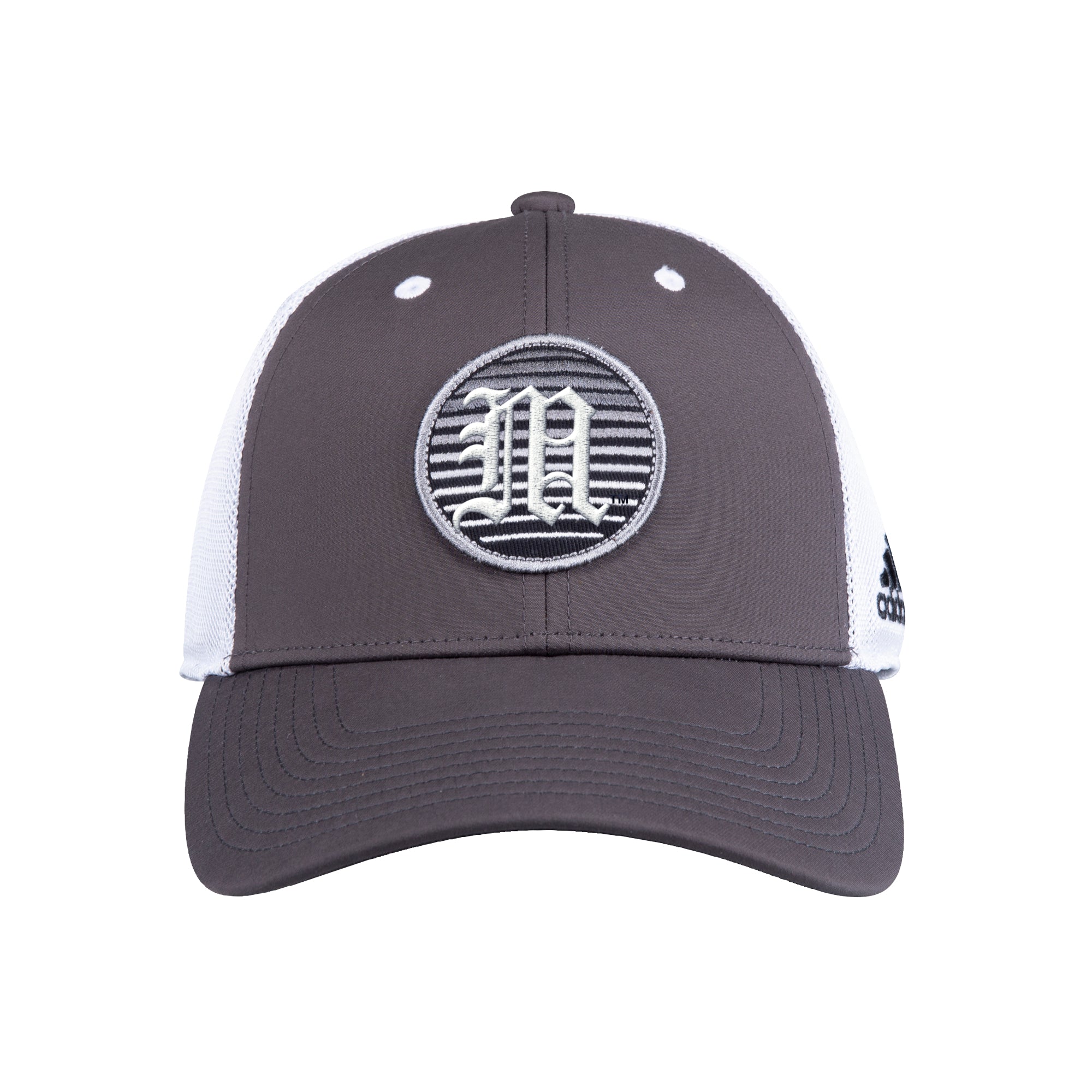 Miami Hurricanes adidas Old English Mesh Trucker - Carbon White