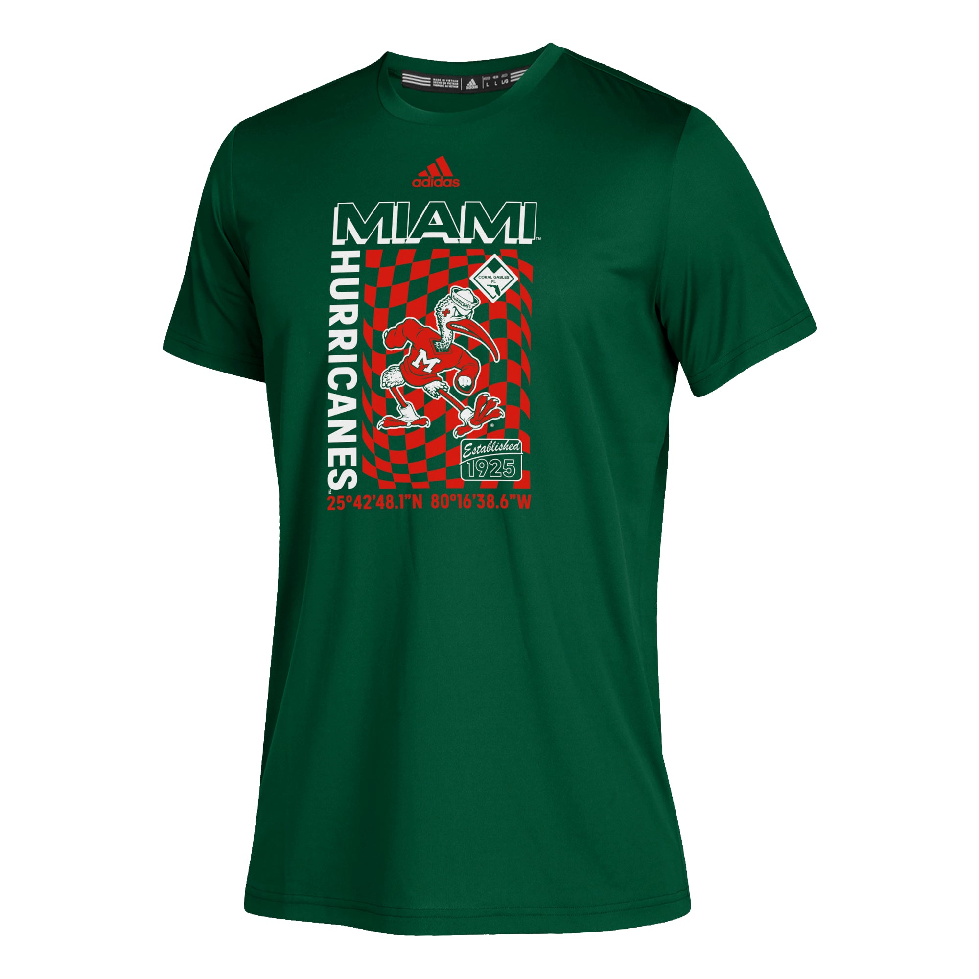 Miami Hurricanes adidas Youth Cover Story CLIMATCH S/S T-Shirt - Green