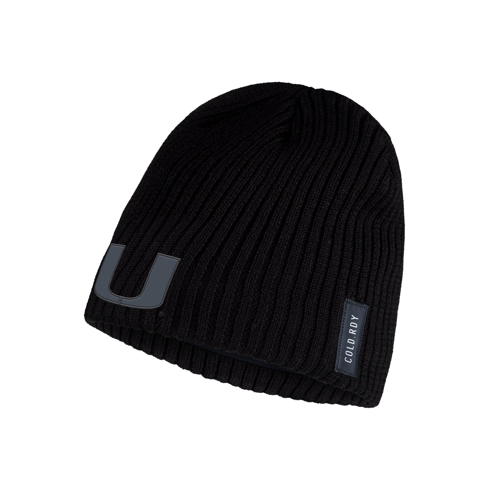 Miami Hurricanes adidas Knit Cold.Rdy Beanie - Black