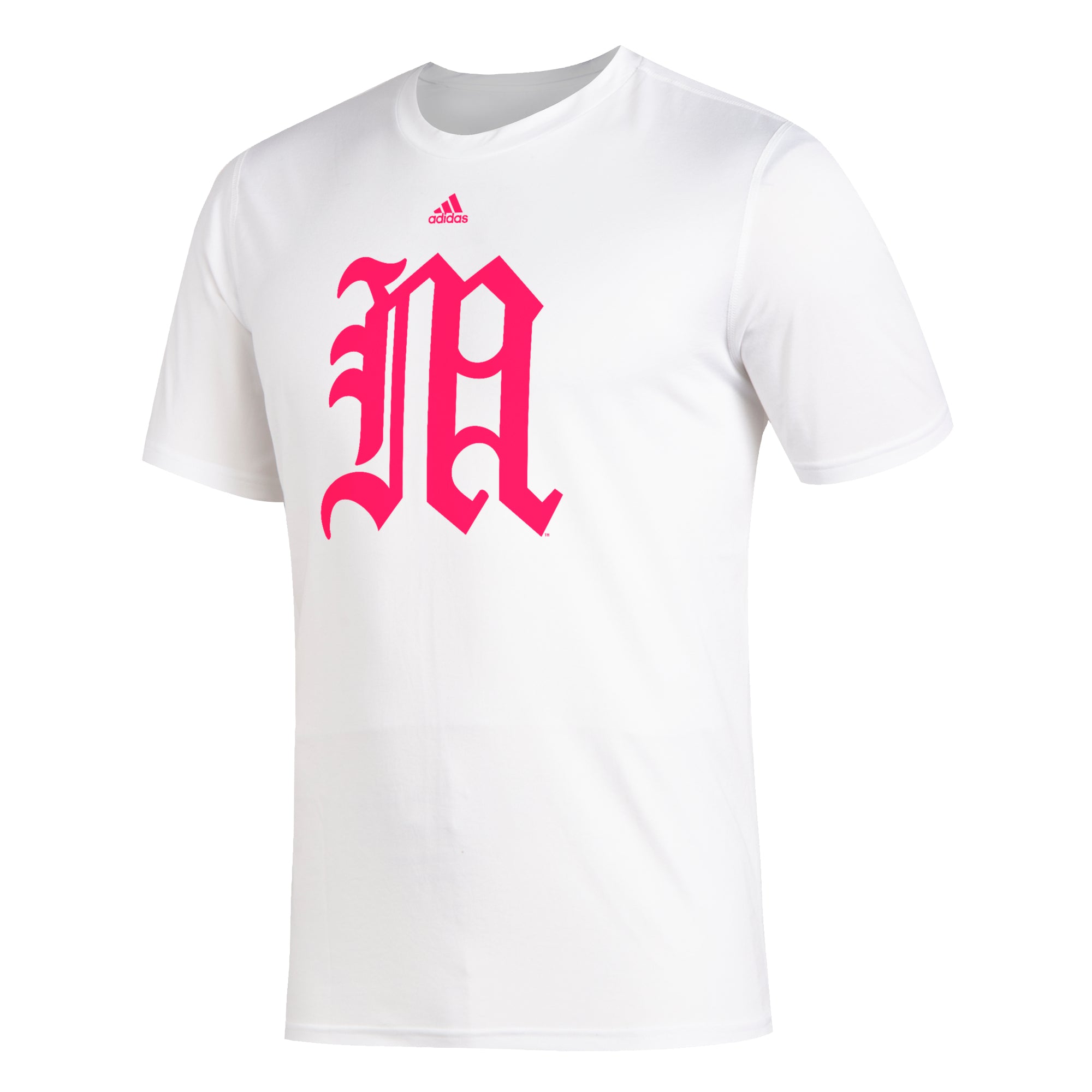 Miami Hurricanes adidas Creator Old English S/S T-Shirt - White/Pink