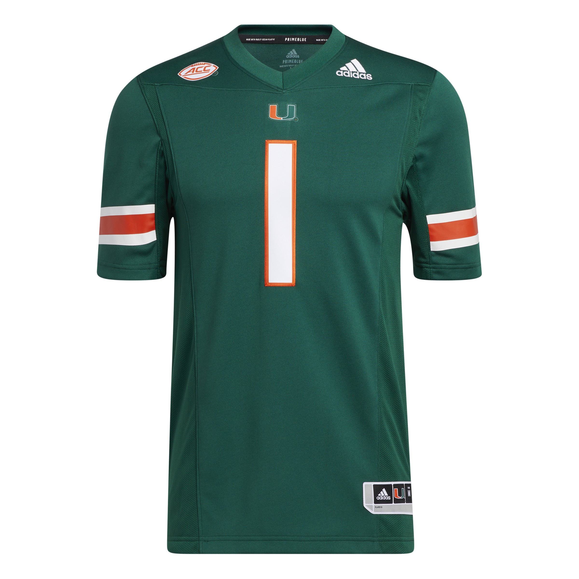 Miami Hurricanes adidas Premier Football Jersey #1 - Green