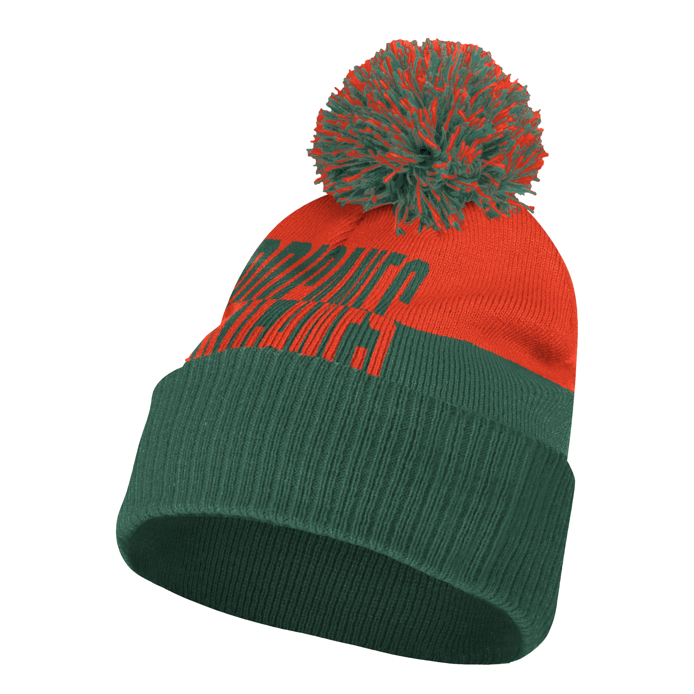Miami Hurricanes adidas Sideline Pom Pom Cuffed Knit Beanie