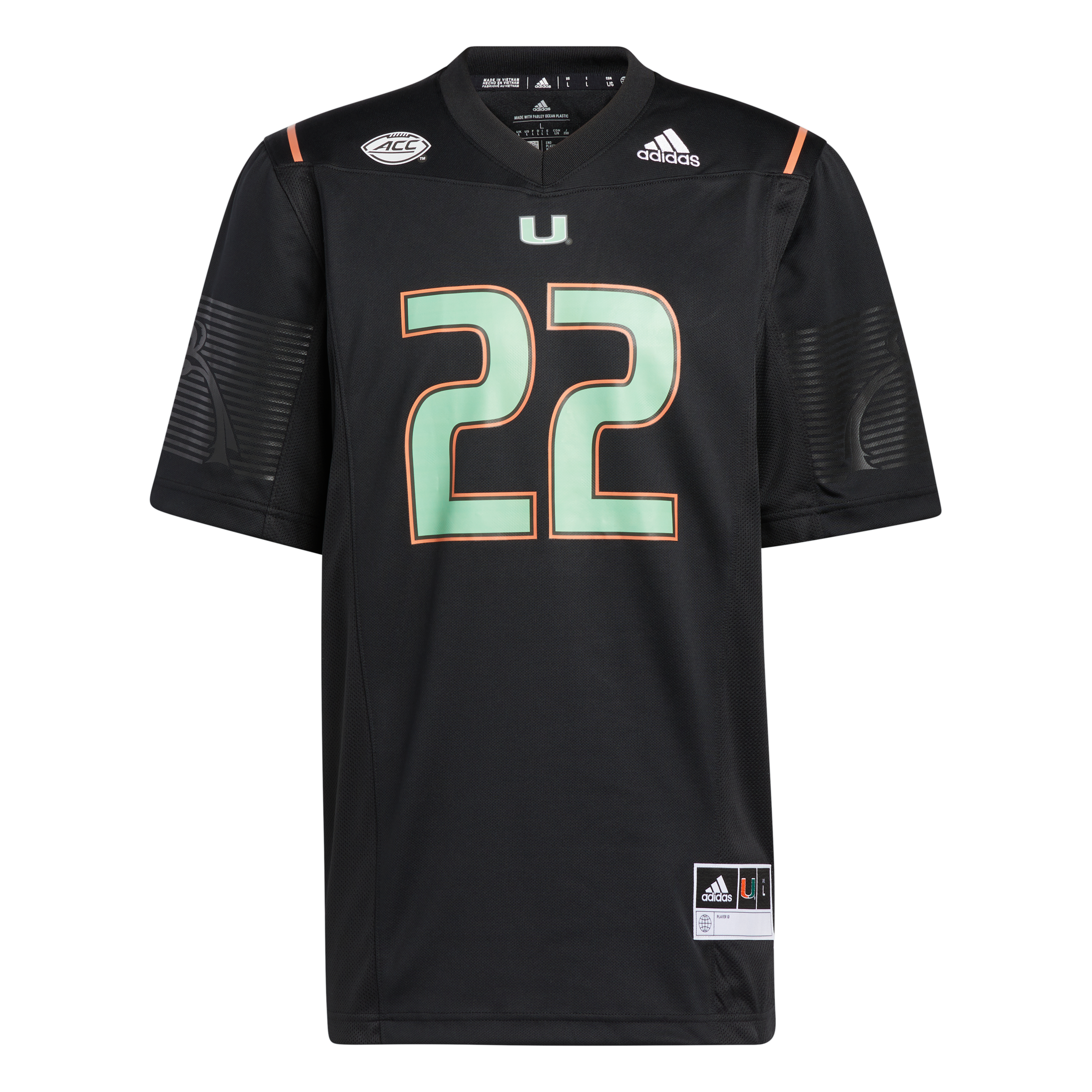 Miami Hurricanes adidas Miami Nights Premier Strategy Jersey - Black