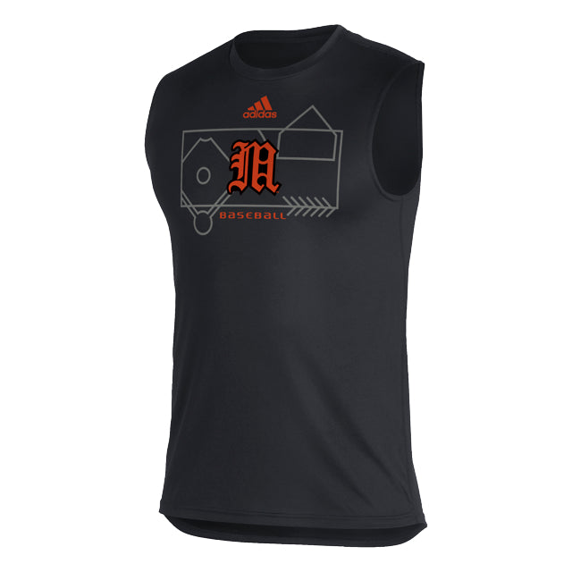 Miami Hurricanes adidas Old English M Sleeveless Creator T-Shirt - Black