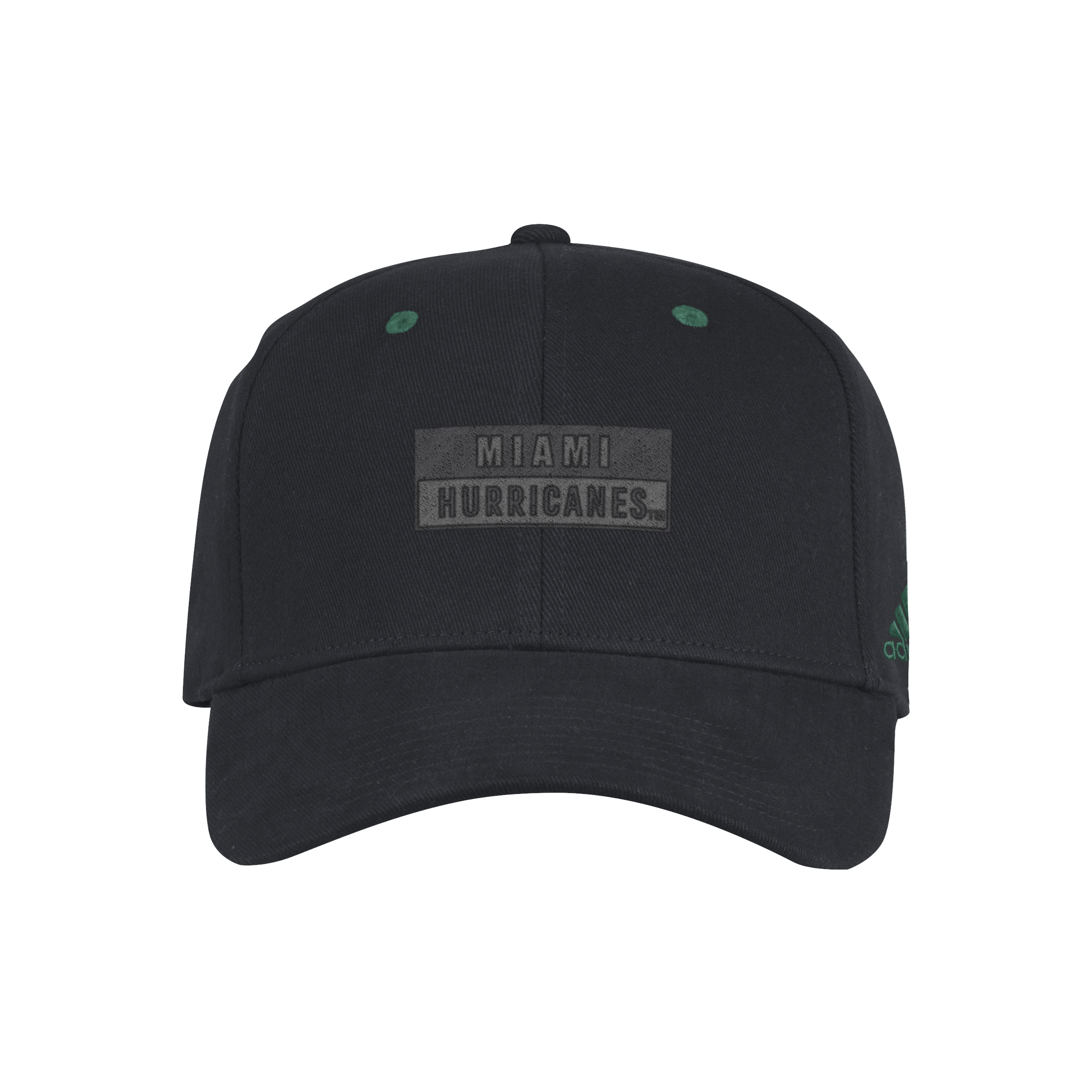 Miami Hurricanes adidas Silver Block Slouch Stretch Flex Hat - Black