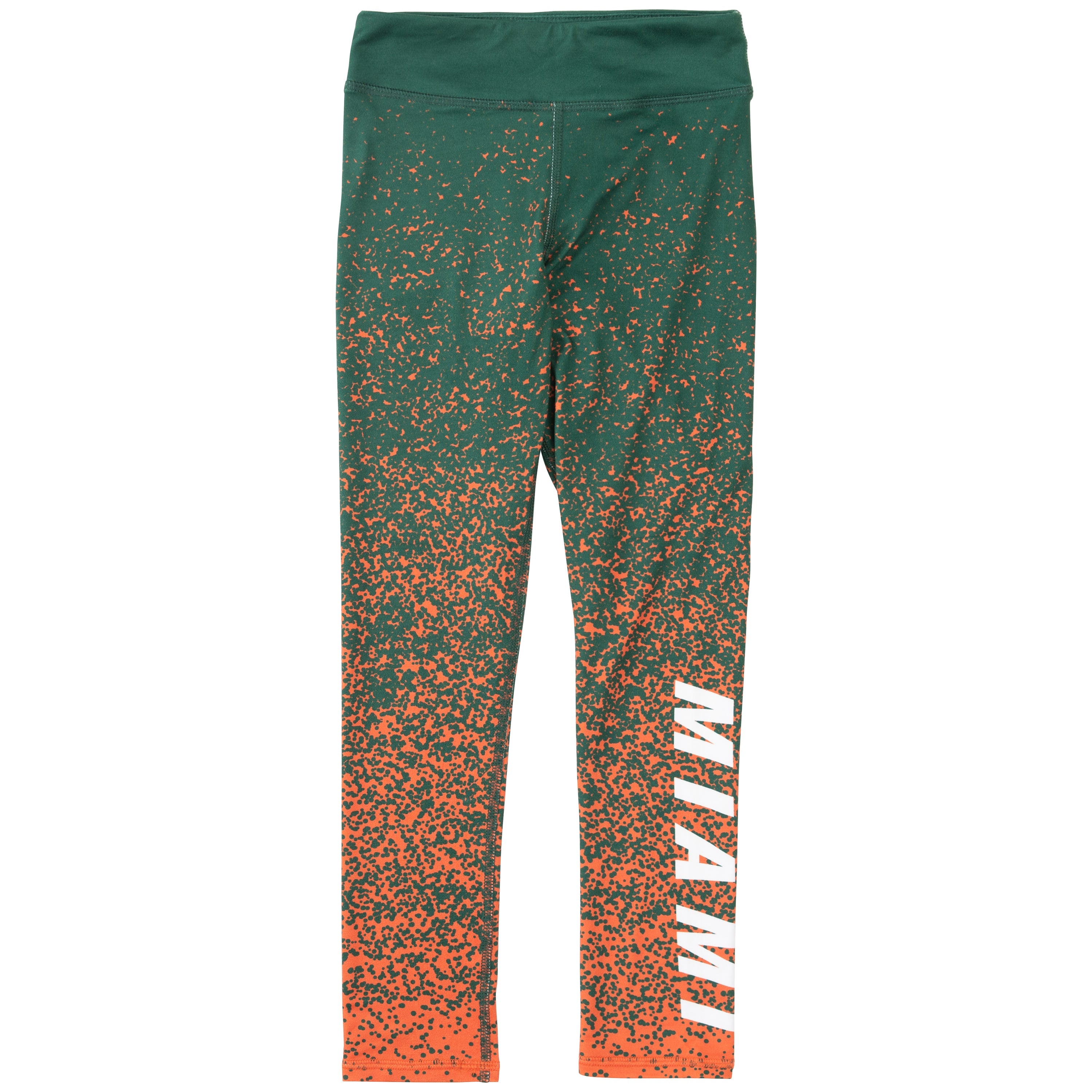 Miami Hurricanes ZooZatz Youth Orange and Green Ombre Leggings