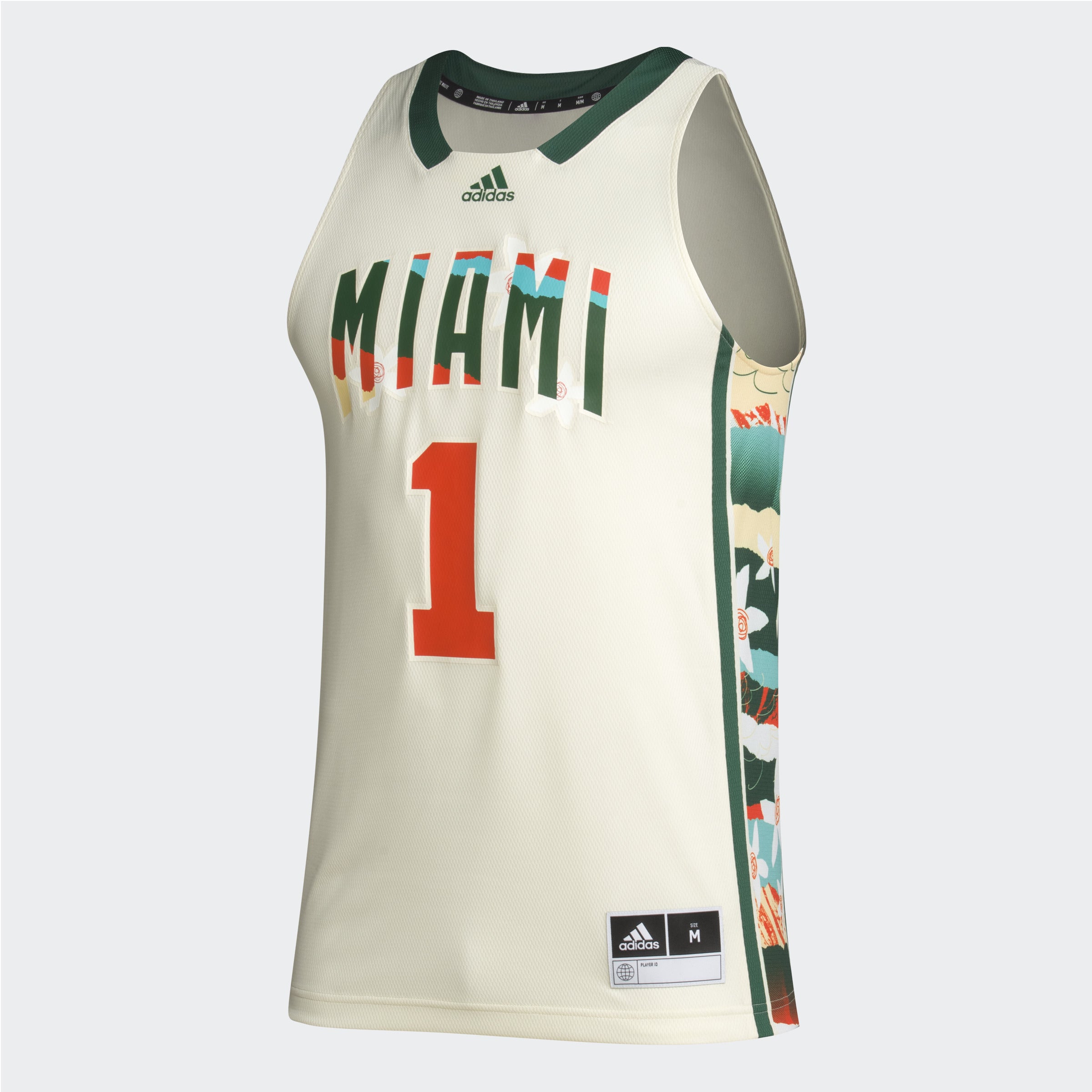 Men's adidas #1 Khaki Miami Hurricanes Honoring Black Excellence Basketball Jersey Size: Extra Large Men's adidas #1 Khaki Miami Hurricanes Honoring Black Excellence Basketball Jersey Size: Extra Large