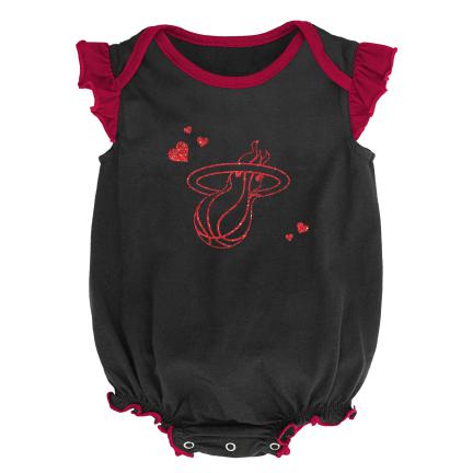 Miami Heat Double Trouble Infant Girls 2 Piece Creeper Set - Red/Black