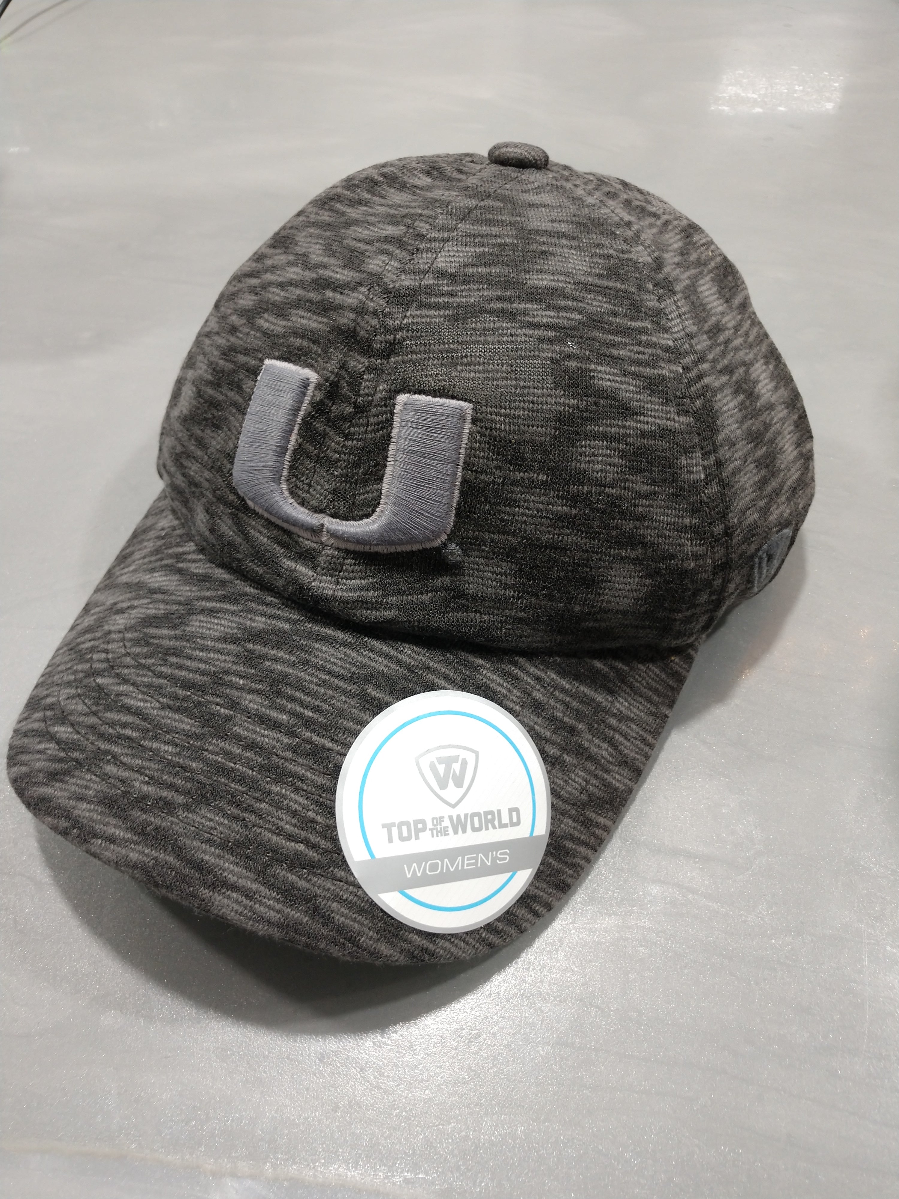 Miami Hurricanes Top of the World Lily Adjustable Womens Grey