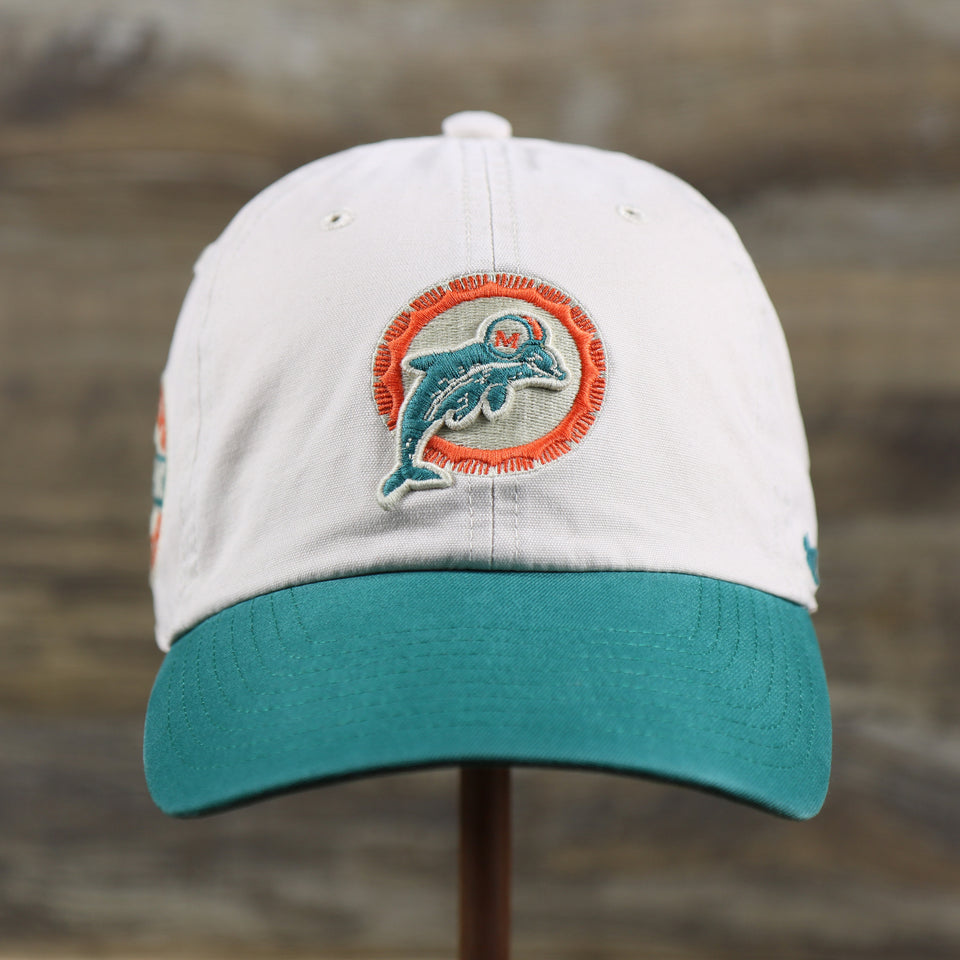 Miami Dolphins 47 Brand Legacy Sidestep Clean Up Adjustable Hat - Cream