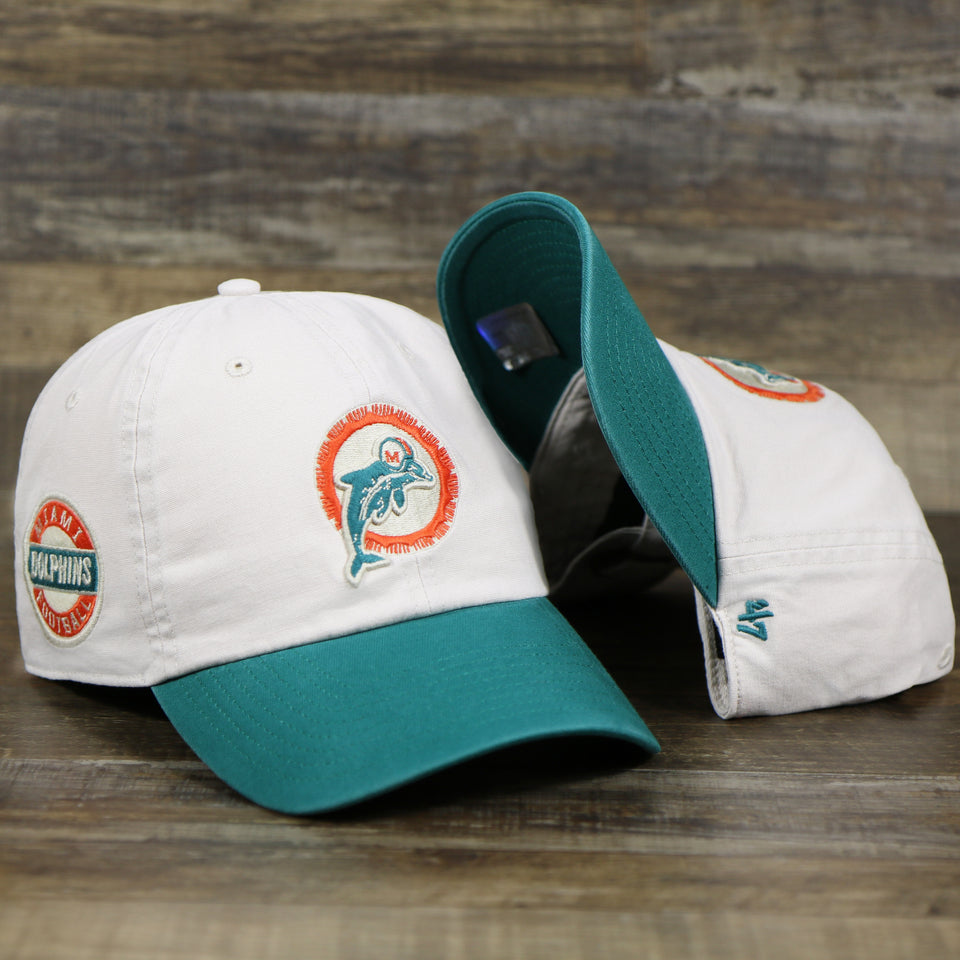 Miami Dolphins 47 Brand Legacy Sidestep Clean Up Adjustable Hat - Cream