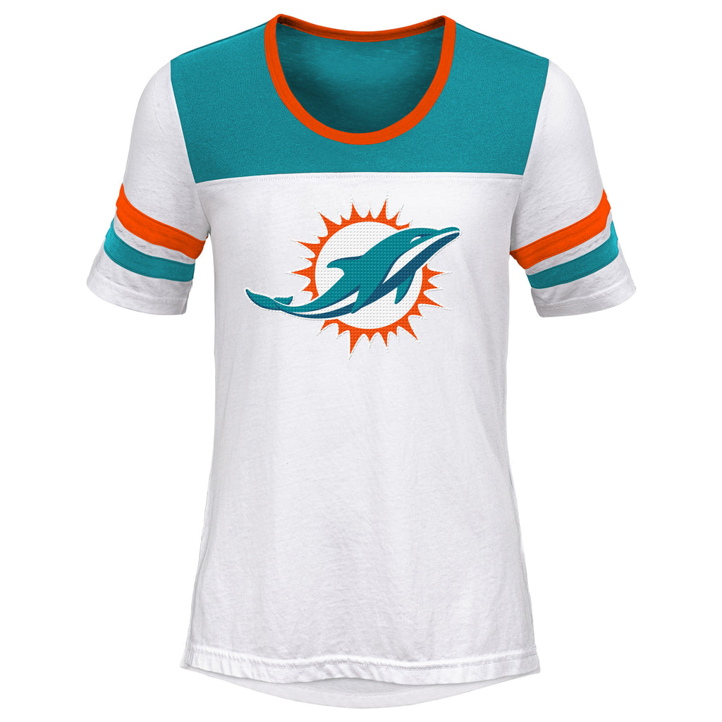 Miami Dolphins Girls Sequin Logo T-Shirt - White – CanesWear at