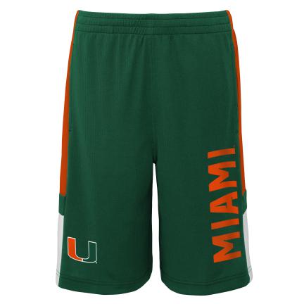 Miami Hurricanes Youth Kids Lateral Mesh Shorts - Green