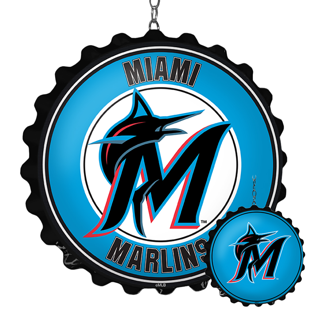 Miami Marlins: Double-Sided Bottle Cap Dangler