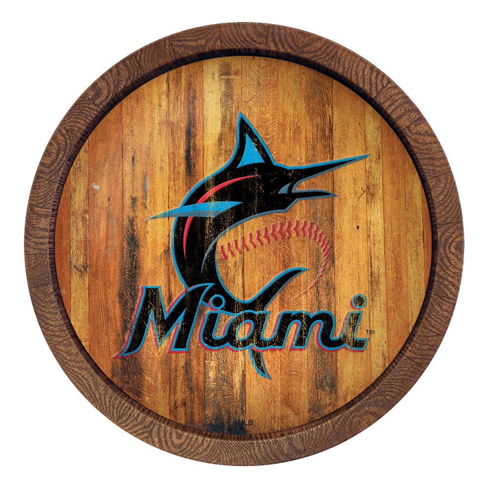 Miami Marlins: Weathered "Faux" Barrel Top Sign