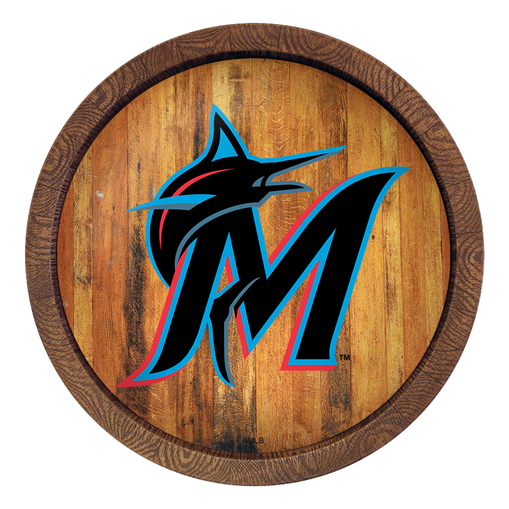 Miami Marlins: Logo - "Faux" Barrel Top Sign
