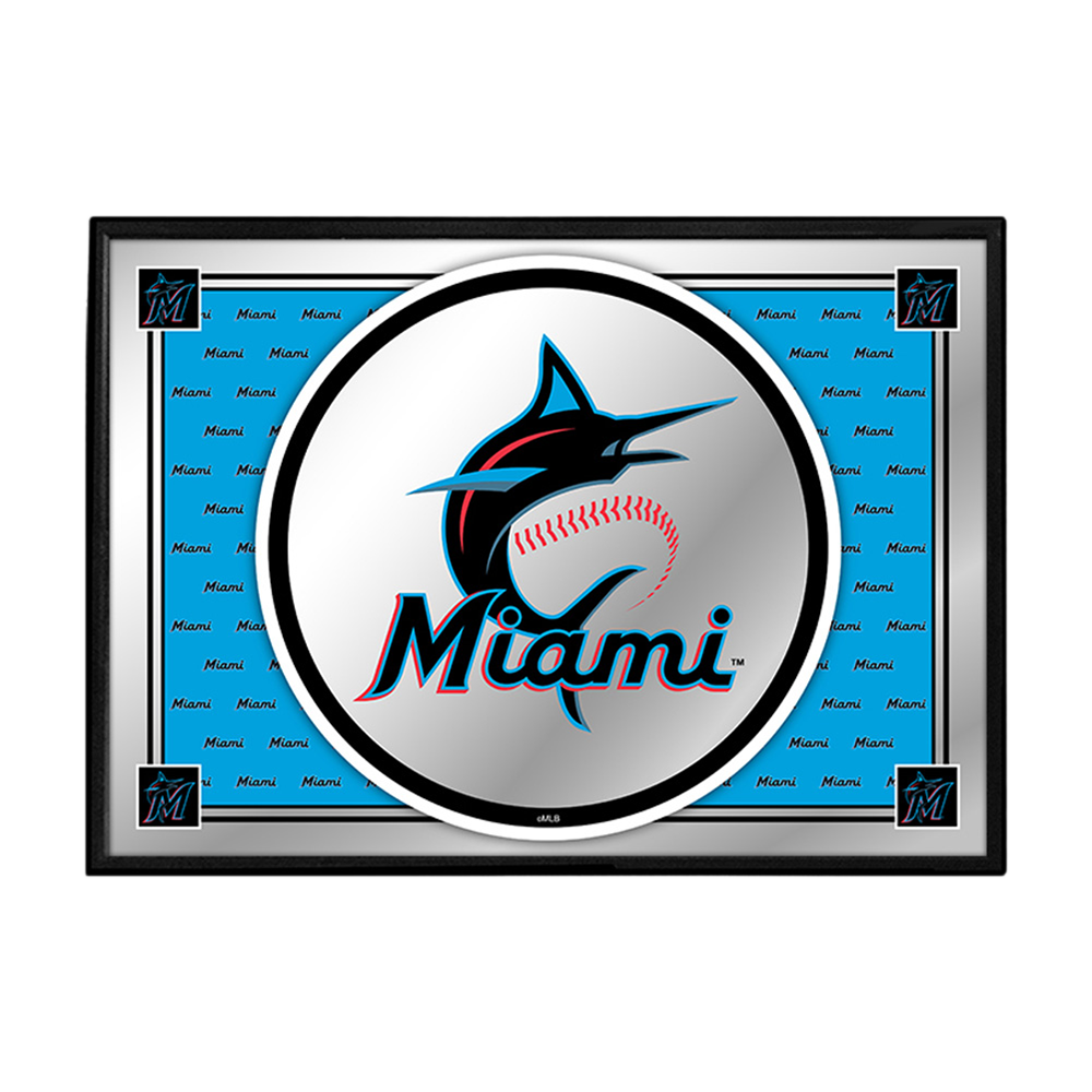 Miami Marlins: Team Spirit - Framed Mirrored Wall Sign