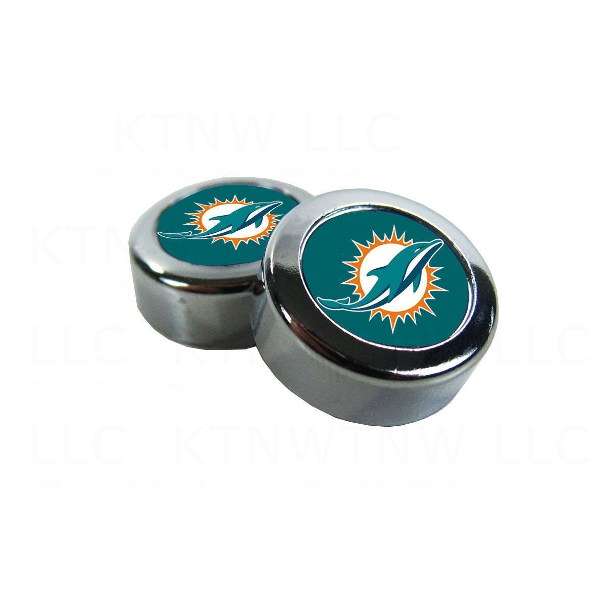 Miami Dolphins Screw Caps - CanesWear at Miami FanWear Automobile Accessories Stockdale CanesWear at Miami FanWear