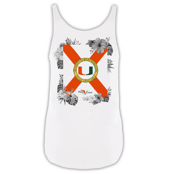 Miami Hurricanes FLOGROWN Women's Floral Flag Tank - White