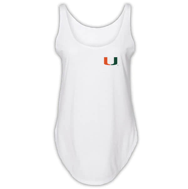 Miami Hurricanes FLOGROWN Women's Floral Flag Tank - White