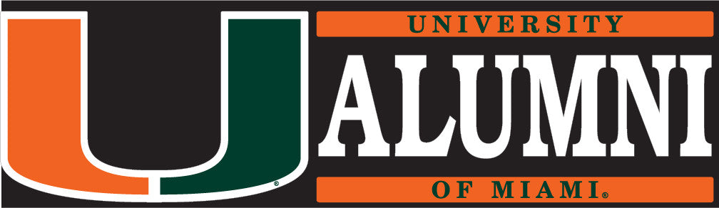 Miami Hurricanes Alumni Block Decal - CanesWear at Miami FanWear Decals & Stickers SDS Design Associates CanesWear at Miami FanWear