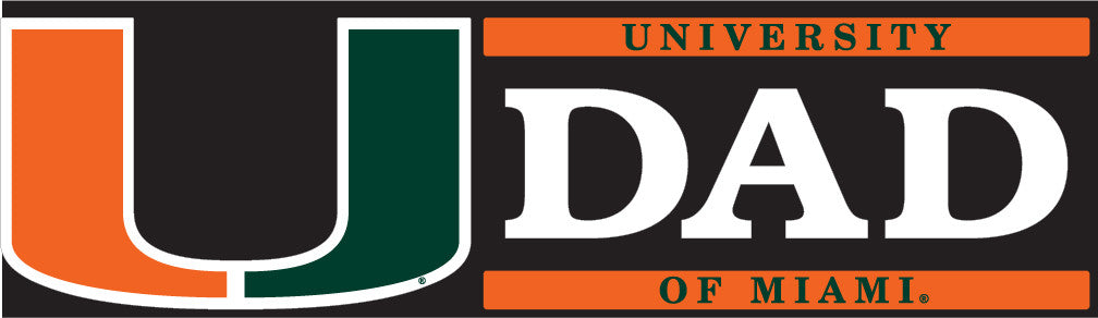 Miami Hurricanes Dad Block Decal - CanesWear at Miami FanWear Decals & Stickers SDS Design Associates CanesWear at Miami FanWear