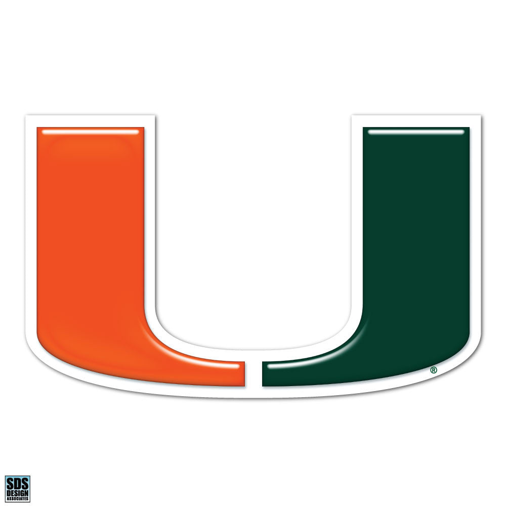 Miami Hurricanes U Logo Dizzler Decal - Ultra Durable