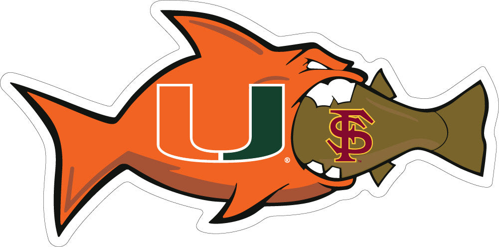 Miami Hurricanes Rival FSU Fish Magnet - CanesWear at Miami FanWear Decals & Stickers SDS Design Associates CanesWear at Miami FanWear