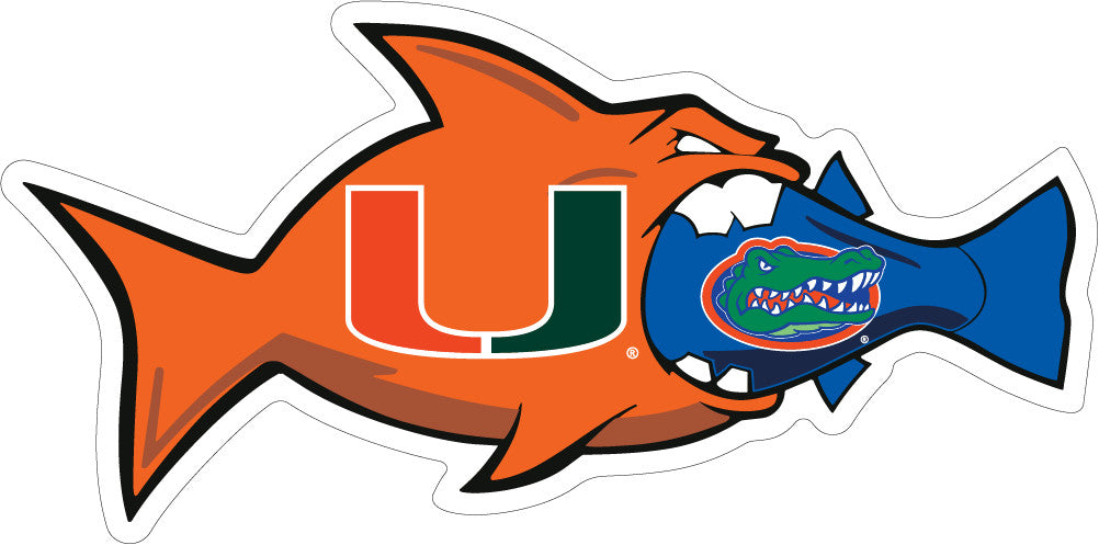 Miami Hurricanes 3” Rival UF Fish Magnet - CanesWear at Miami FanWear Decals & Stickers SDS Design Associates CanesWear at Miami FanWear