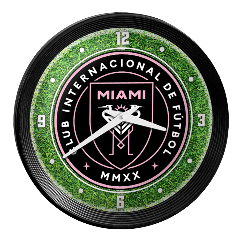Inter Miami CF: Pitch - Ribbed Frame Wall Clock