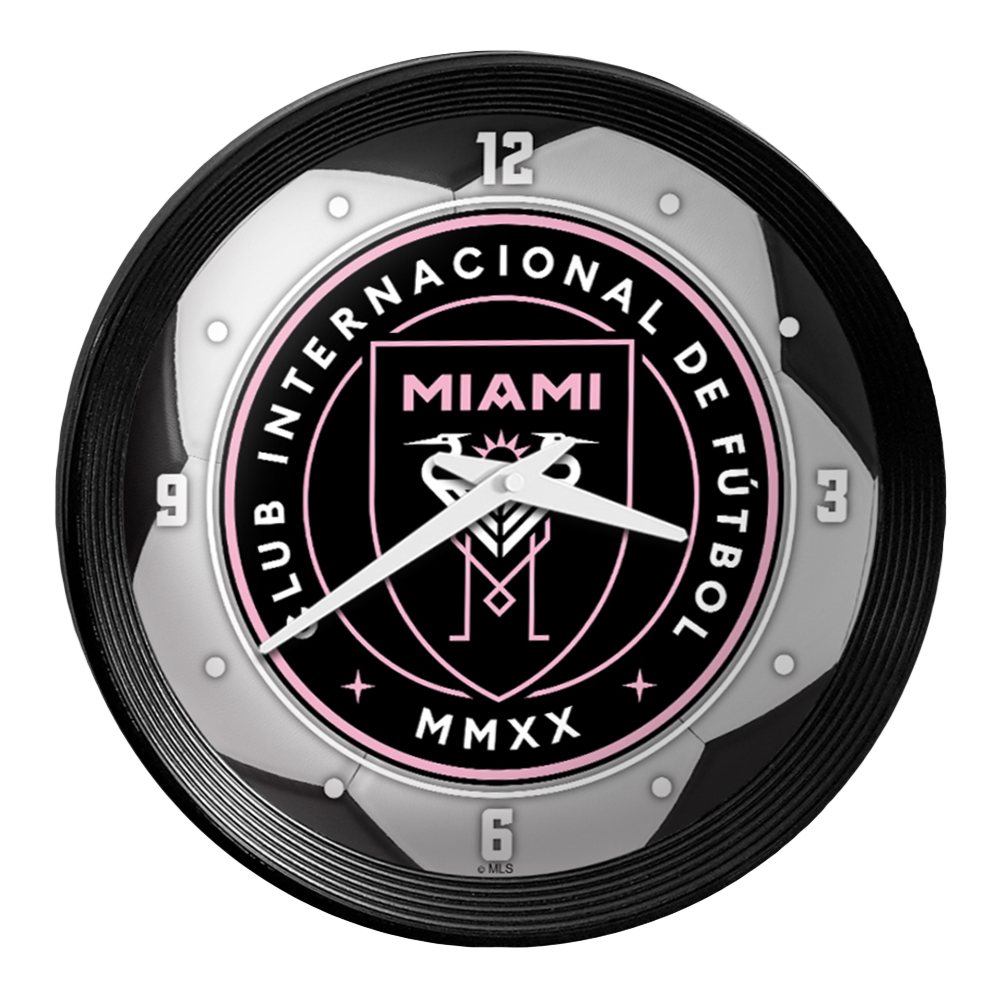 Inter Miami CF: Soccer Ball - Ribbed Frame Wall Clock