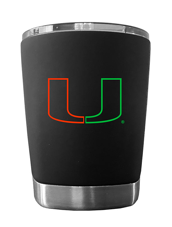 Miami Hurricanes Miami Nights Stainless Steel High Ball Rocks 12 oz Tumbler - Black