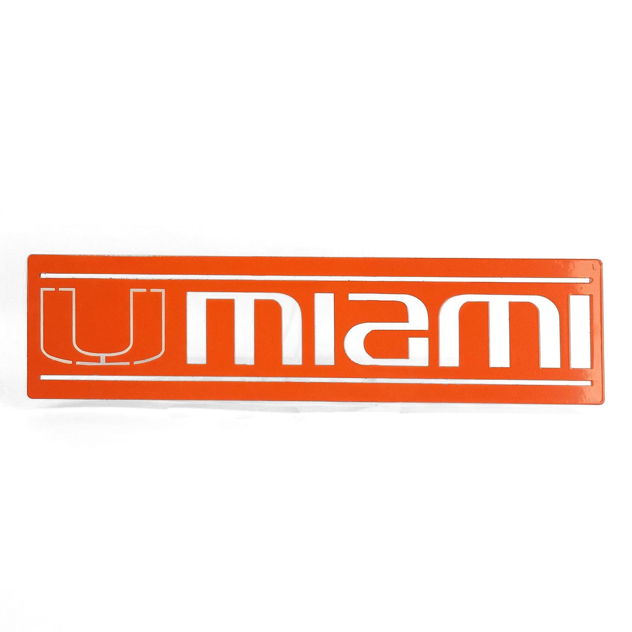 Miami Hurricanes Miami 16" x 4" Metal Wall Sign - Orange