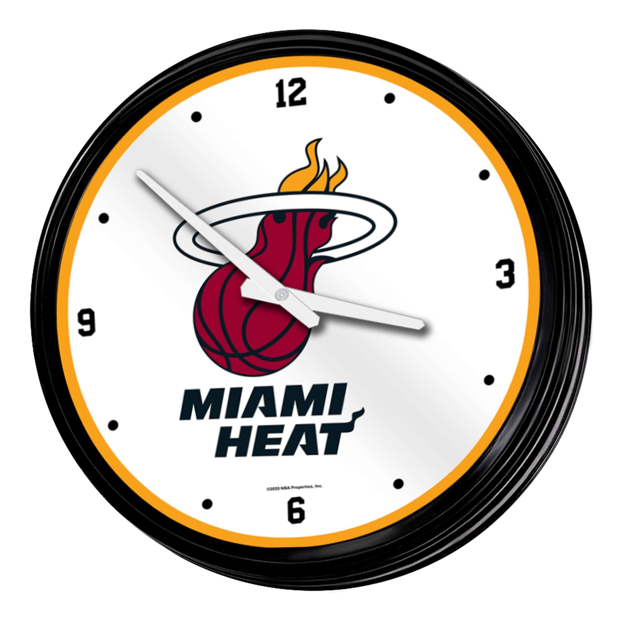 Miami Heat: Retro Lighted Wall Clock