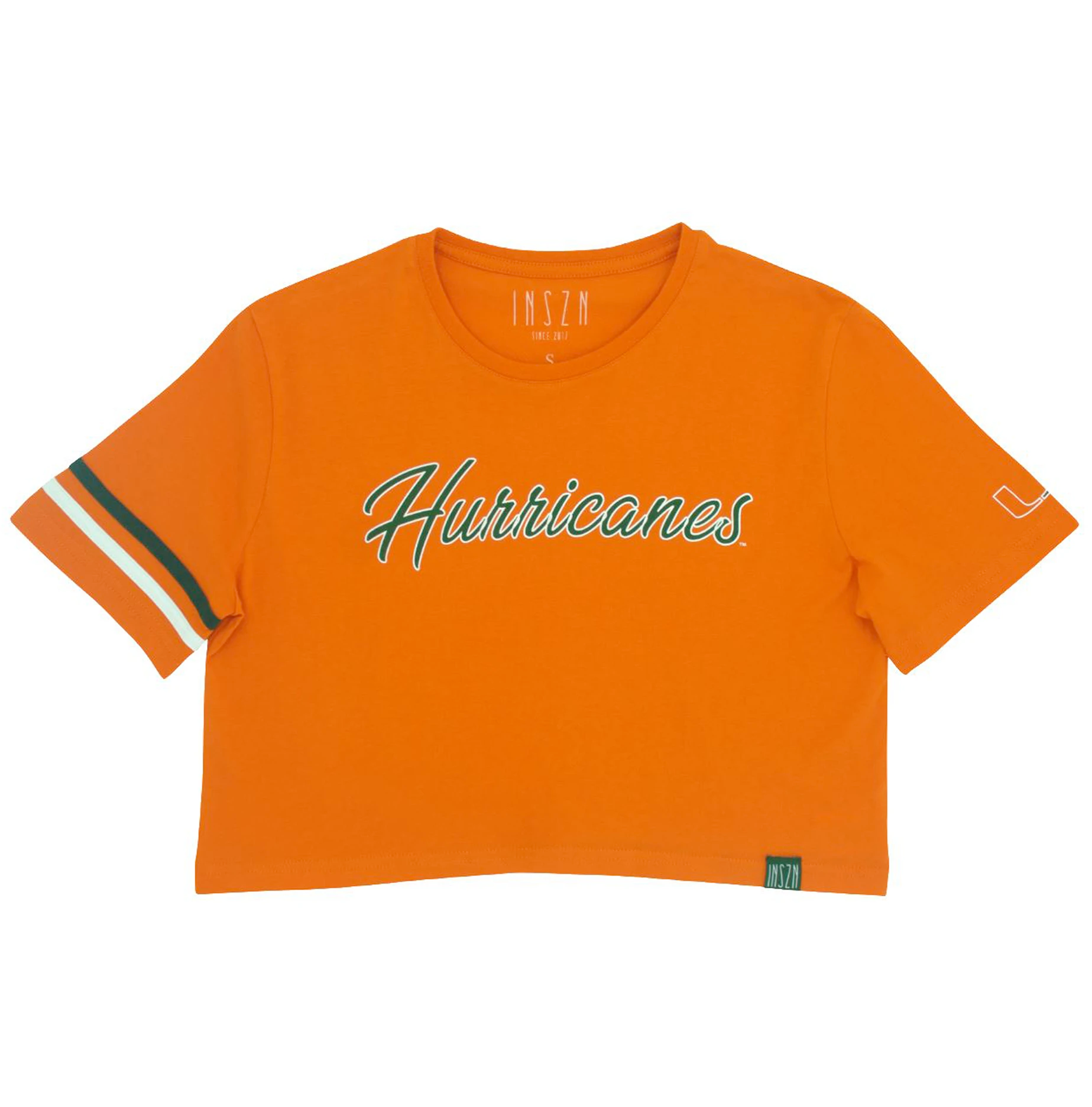 Miami Hurricanes INSZN Crop Top T-Shirt - Orange