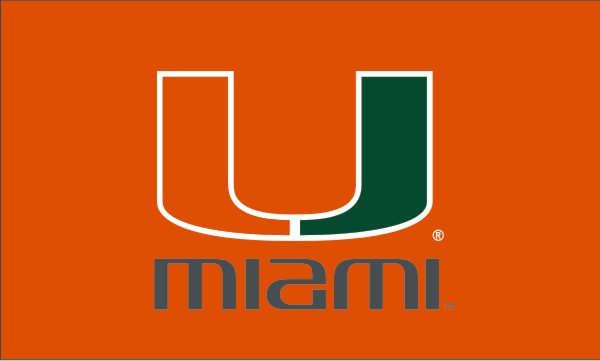 Miami Hurricanes U Logo 6' x 10' Banner Flag - Orange