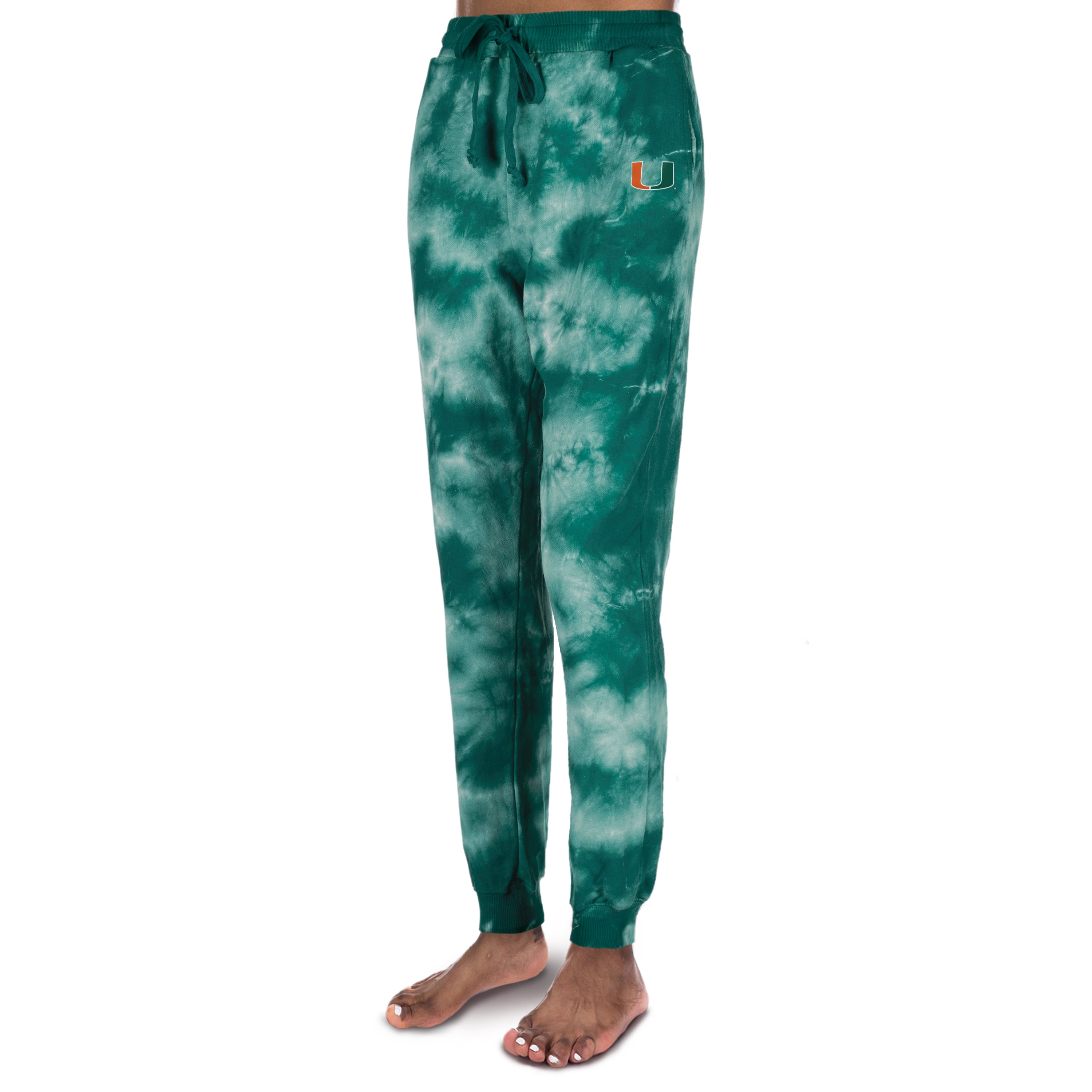 Miami Hurricanes ZooZatz Cloud Dye French Terry Jogger Pants - Green