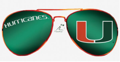 Miami Hurricanes Flippy Magz Sunglasses Reversible Magnet