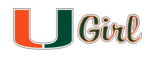 Miami Hurricanes U girl decal 4" - CanesWear at Miami FanWear Decals & Stickers Craftique CanesWear at Miami FanWear
