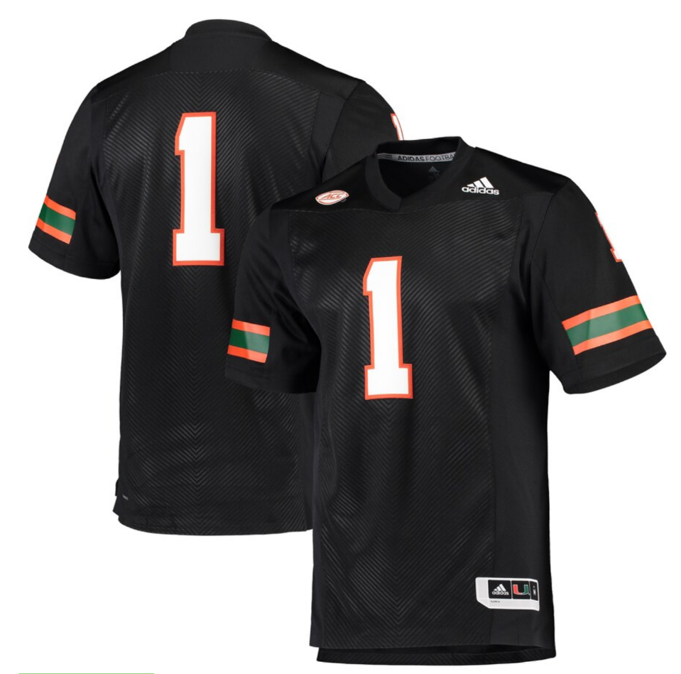 Miami Hurricanes adidas Football Premier Jersey - Black