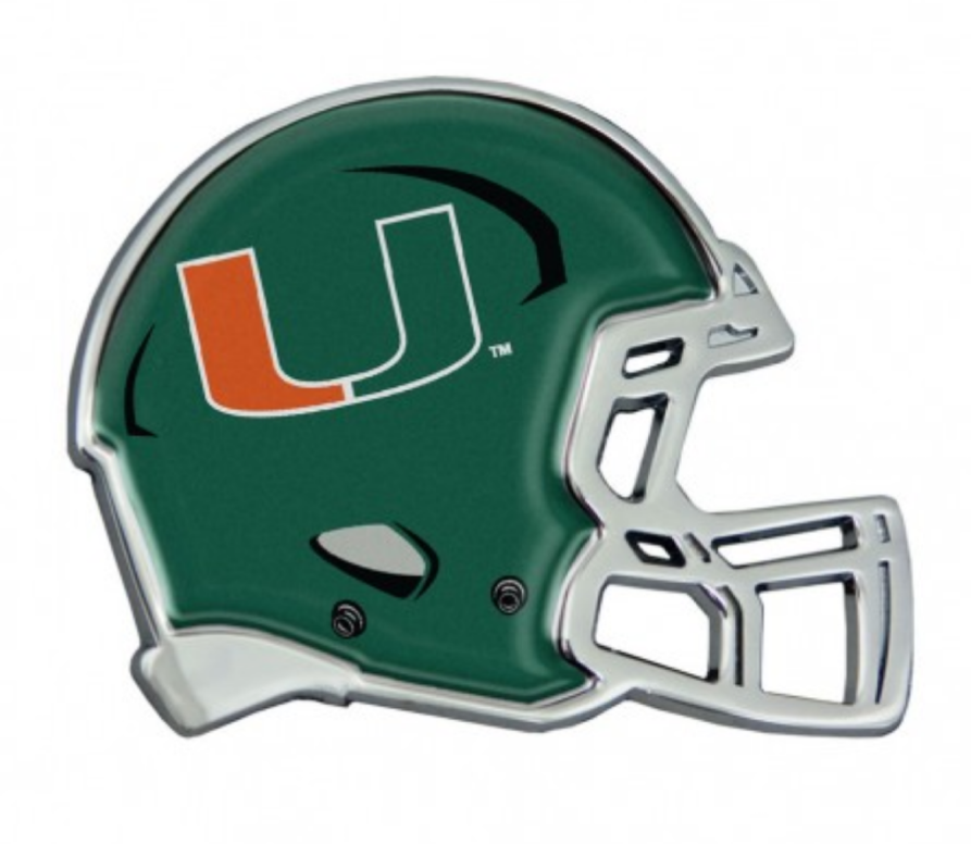 Miami Hurricanes Green Helmet Metallic Emblem