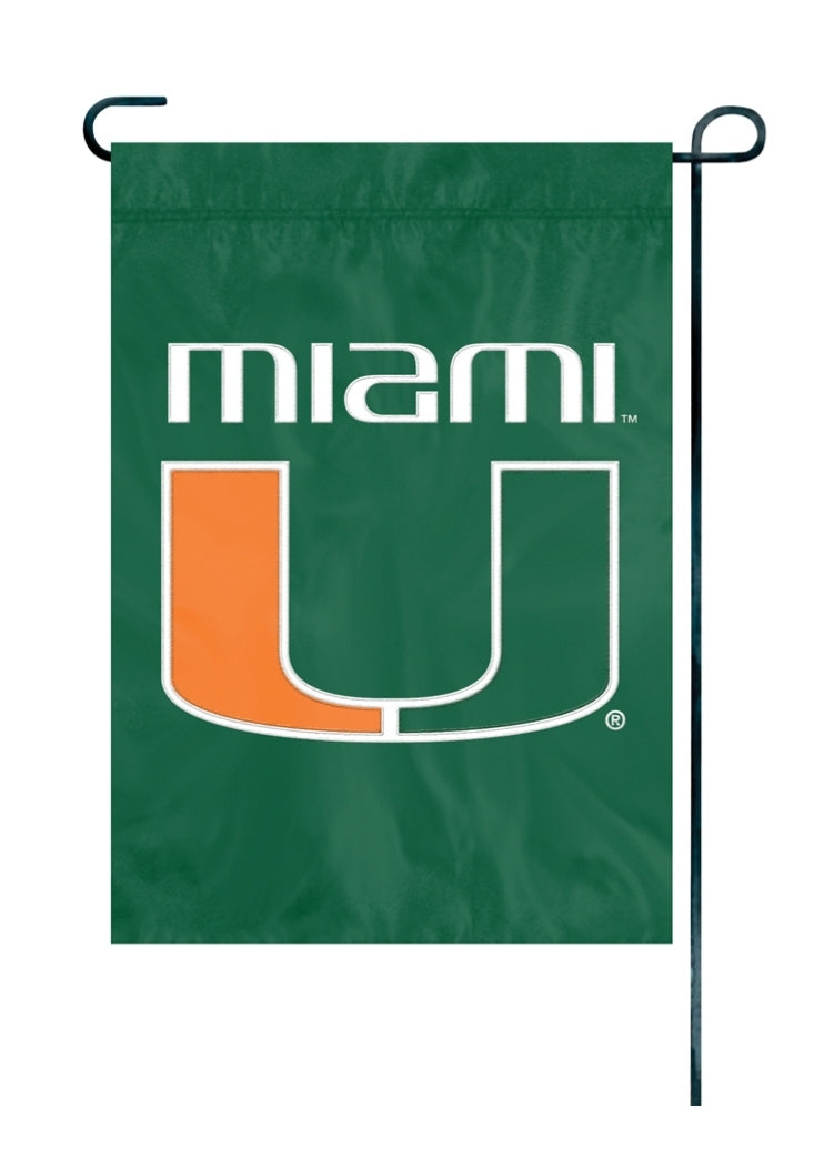 Miami Hurricanes Embroidered Garden Flag