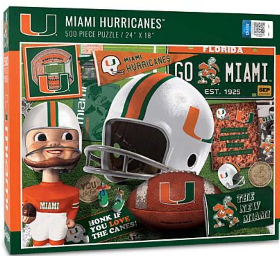 Miami Hurricanes Retro Series Puzzle - 500 Pieces