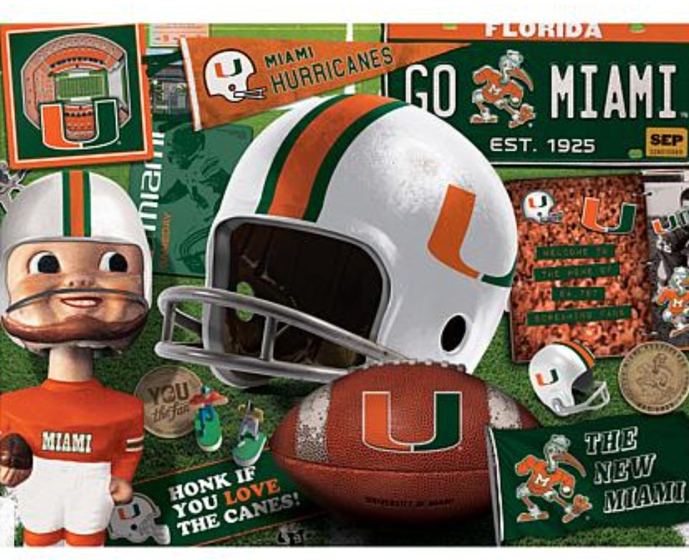 Miami Hurricanes Retro Series Puzzle - 500 Pieces