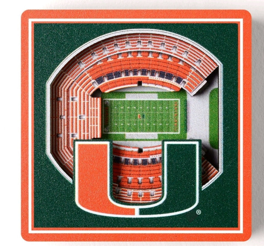 Miami Hurricanes Orange Bowl 3D Stadium Magnet