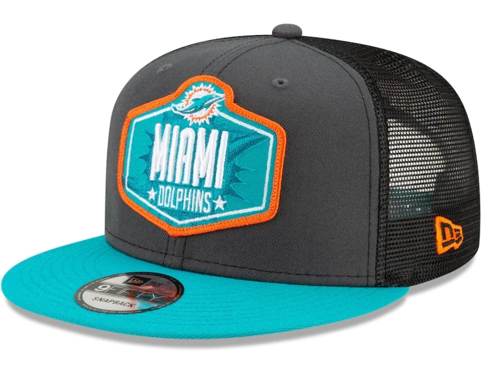 Miami Dolphins New Era Draft Patch 9Fifty Snapback Hat