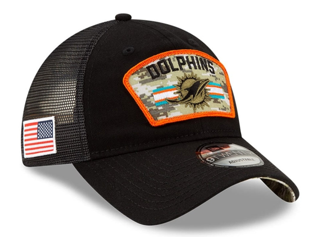 Miami Dolphins New Era Salute to Service 9twenty Adjustable Hat