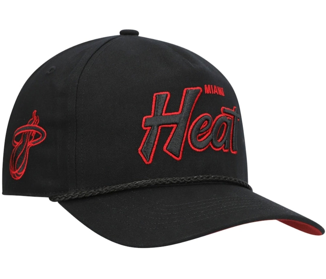Miami Heat 47 Brand Crosstown Script Rope Hat - Black